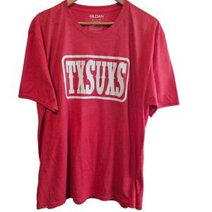 Texas Sucks T-Shirt Mens Large Heather Red TXSUXS Boomer Sooner OU Oklahoma Fans